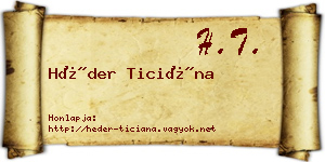 Héder Ticiána névjegykártya